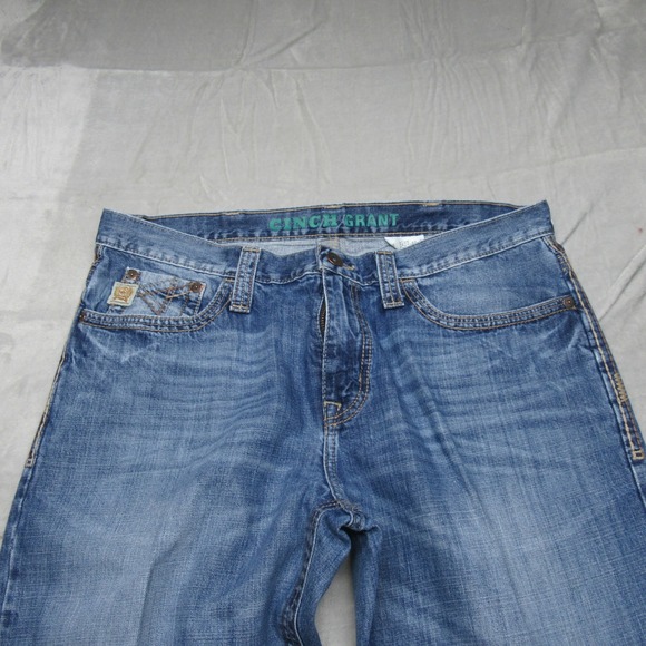 Cinch Green Label Jeans Mens 35x35 Blue Denim Bootcut Medium Wash Classic Fit - Picture 6 of 16